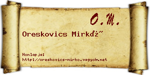 Oreskovics Mirkó névjegykártya